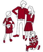 Just Wills Family and Dog Illustration Just Wills Family and Dog Illustration